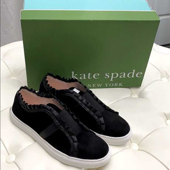 kate spade Shoes - NWOT Kate Spade New York Black Suede Tennis Shoes